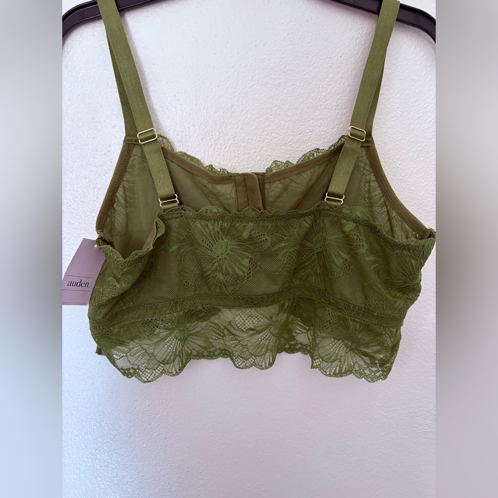 NWT Auden Olive Green Lace Bralette | XL - Picture 5 of 5